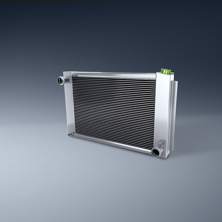 Cooling evaporator on blue background