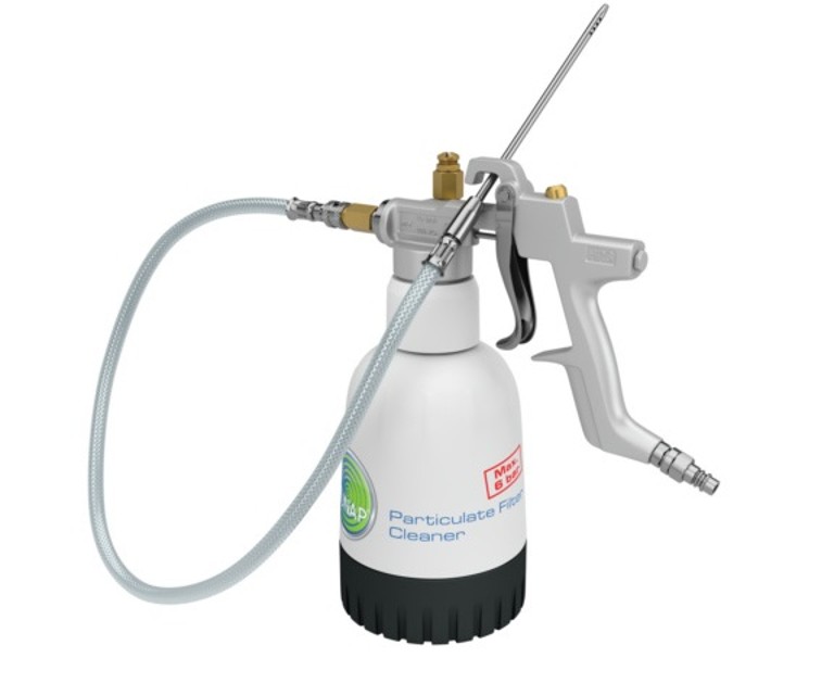 Particle filter Pressure cup gun for cleaning particle filters. Particle filter Pressure cup gun for cleaning particle filters.